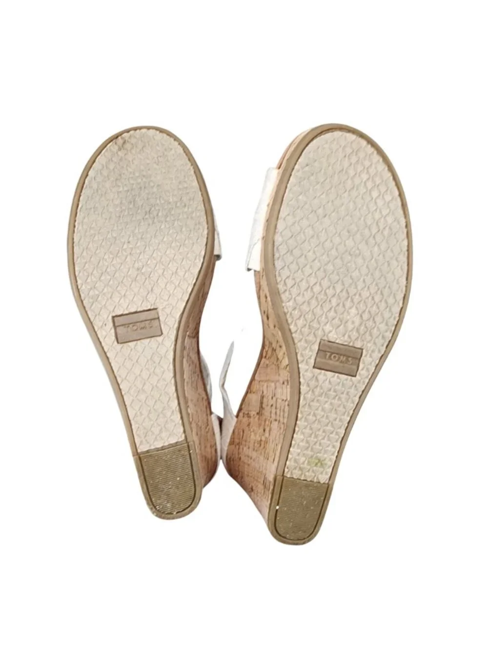 Toms Shoes Womens Size 10 Tan Wedge Heel Sandals